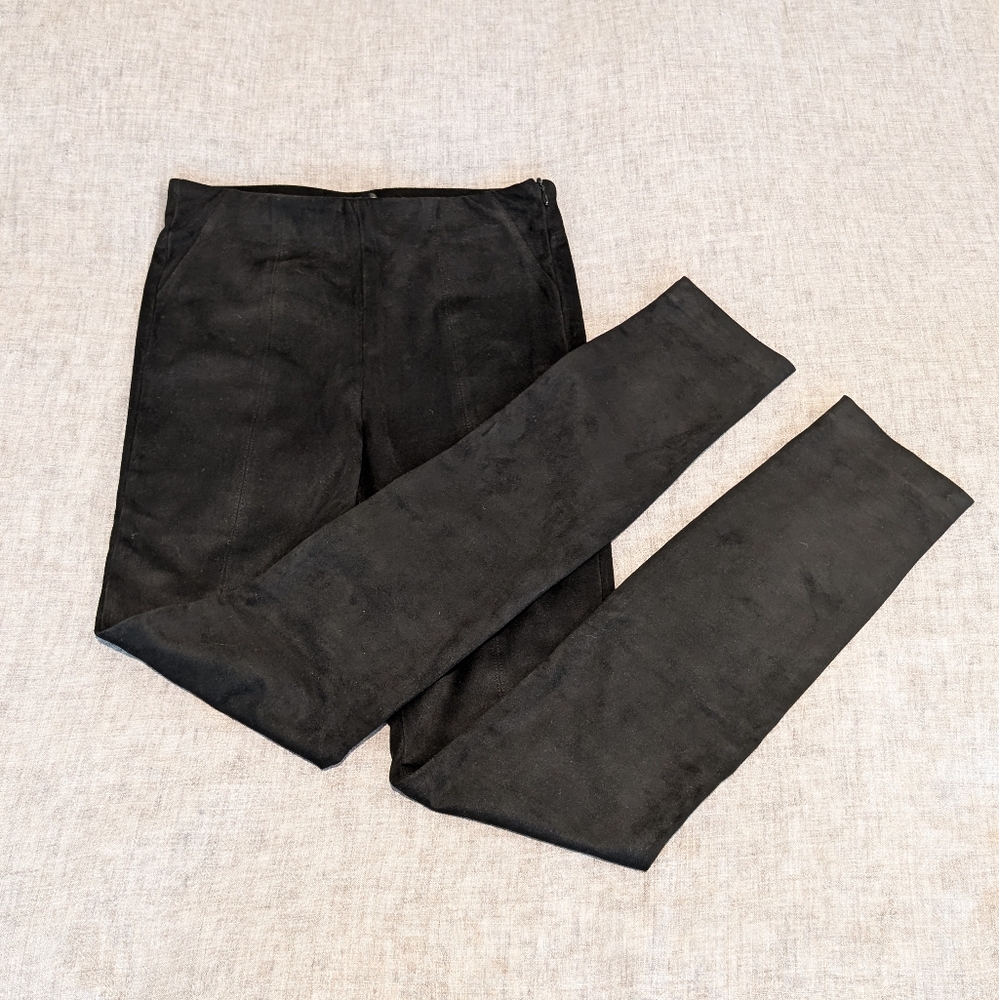 Zara Trafaluc Collection Faux Suede Pants Black Size XS 24